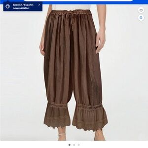 Cider Chocolate Brown Capris with Lace Hem size XL 16/18/20. NWT